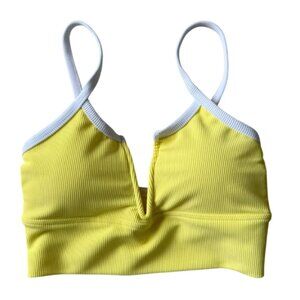 NWT! LainSnow Seabrook Skinny V CUT Top in Lemon